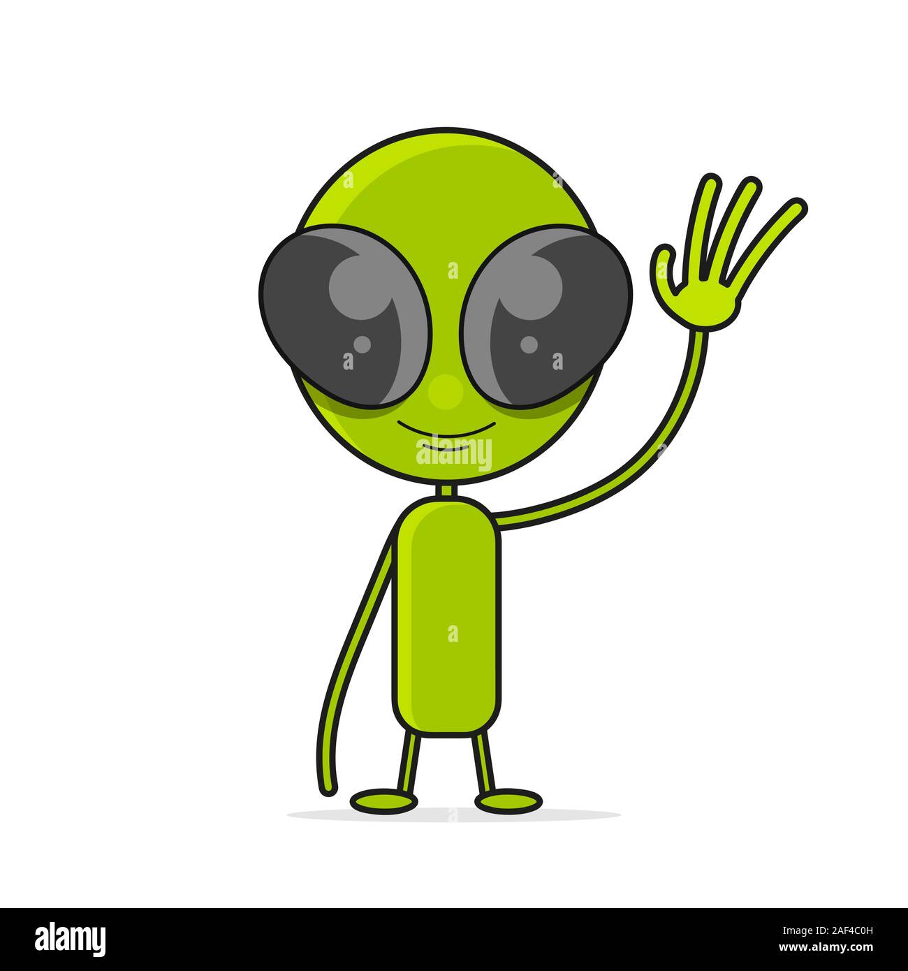 Alien vector. Alien cartoon Charakter. Abbildungen geeignet für Grußkarten, Poster oder T-Shirt drucken. Stock Vektor
