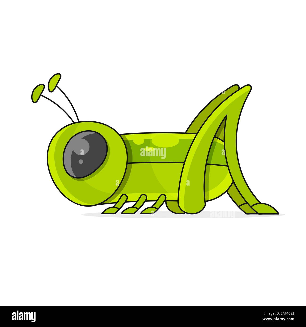 Niedliche Grashüpfer Cartoon Abbildungen geeignet für Grußkarten, Poster oder T-Shirt drucken. Stock Vektor