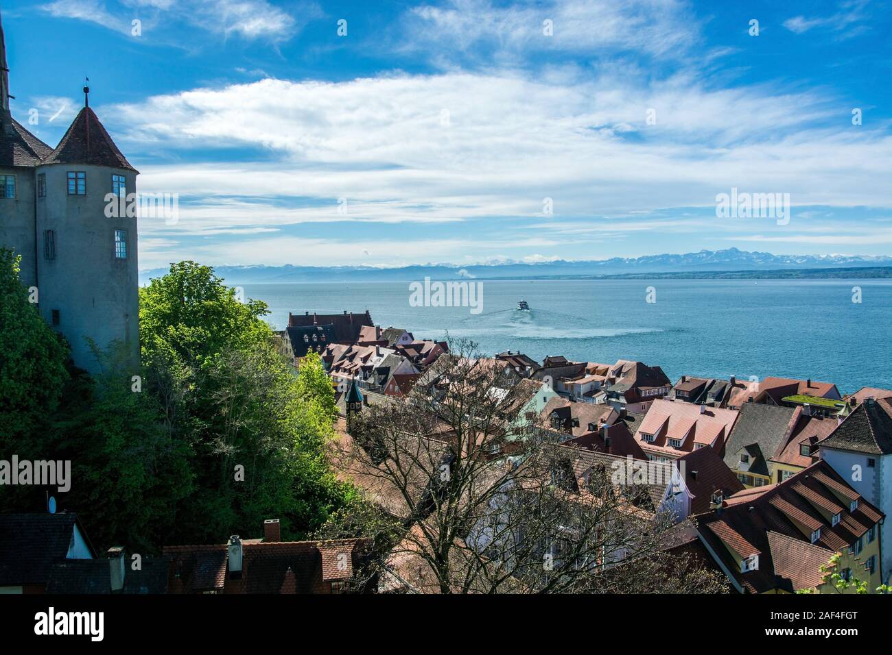 Meersburg, auch bekannt als die Alte Burg in Meersburg am Bodensee ist die älteste bewohnte Burg Deutschlands. Stockfoto