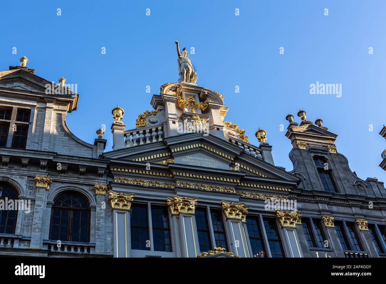 Details der äußeren Gebäude am Grand Place, Brüssel (UNESCO Weltkulturerbe) Stockfoto