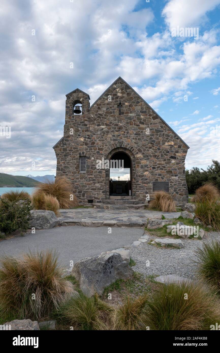 Kirche des Guten Hirten in Lake Tekapo, Canterbury, Neuseeland Stockfoto