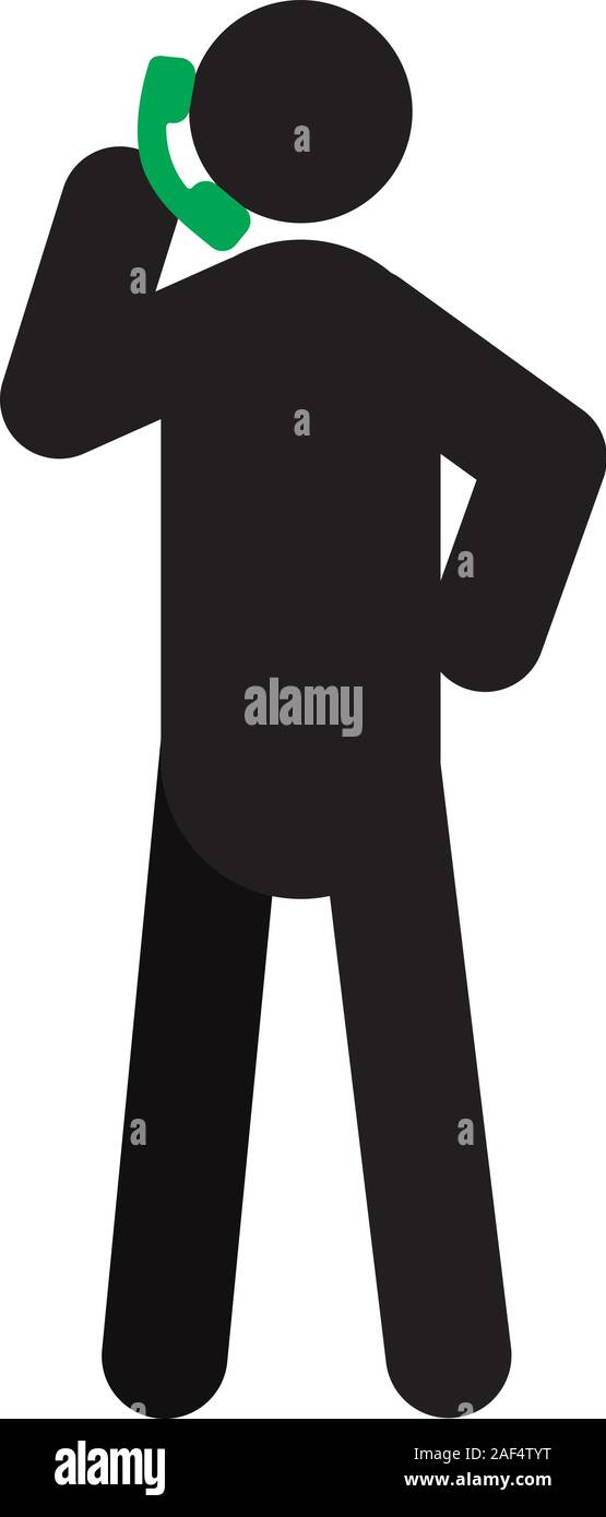 Der Mensch am Telefon sprechen silhouette Symbol. Eingehende oder ausgehende Anrufe. Isolierte Vector Illustration. Call Center Stock Vektor