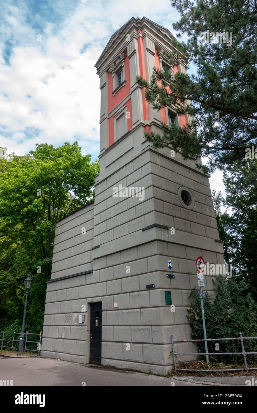 St.-Jakobs-Wasserturm (St. Jacob's Water Tower), Augsburg, Bayern, Deutschland. Stockfoto