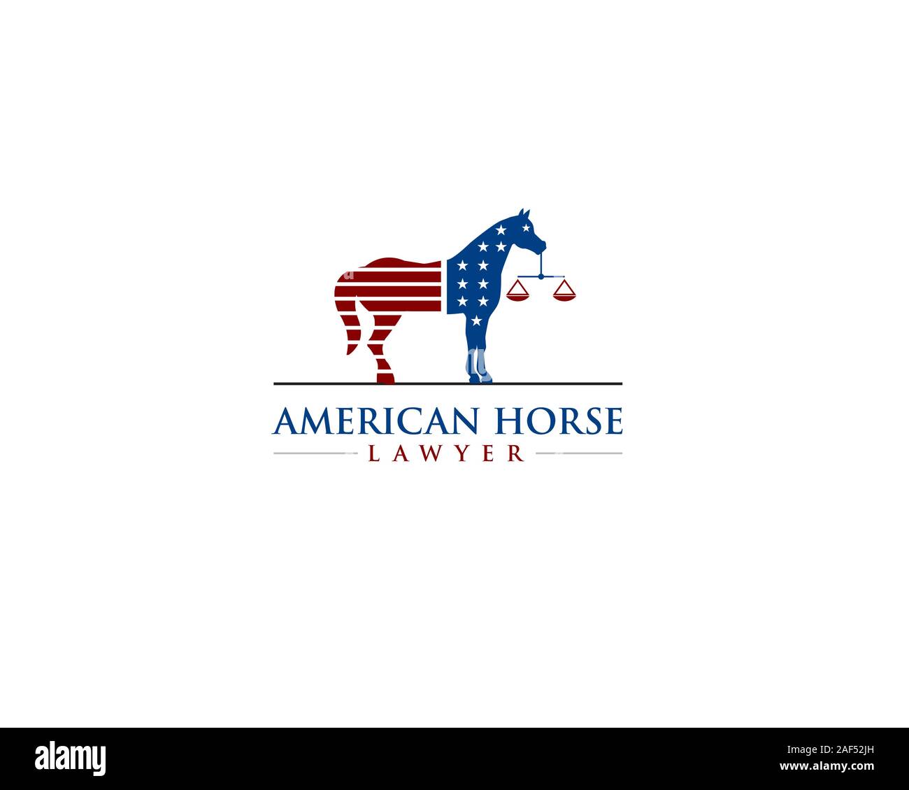 Stehendes Pferd mit der amerikanischen Flagge als sein Körper Stock Vektor