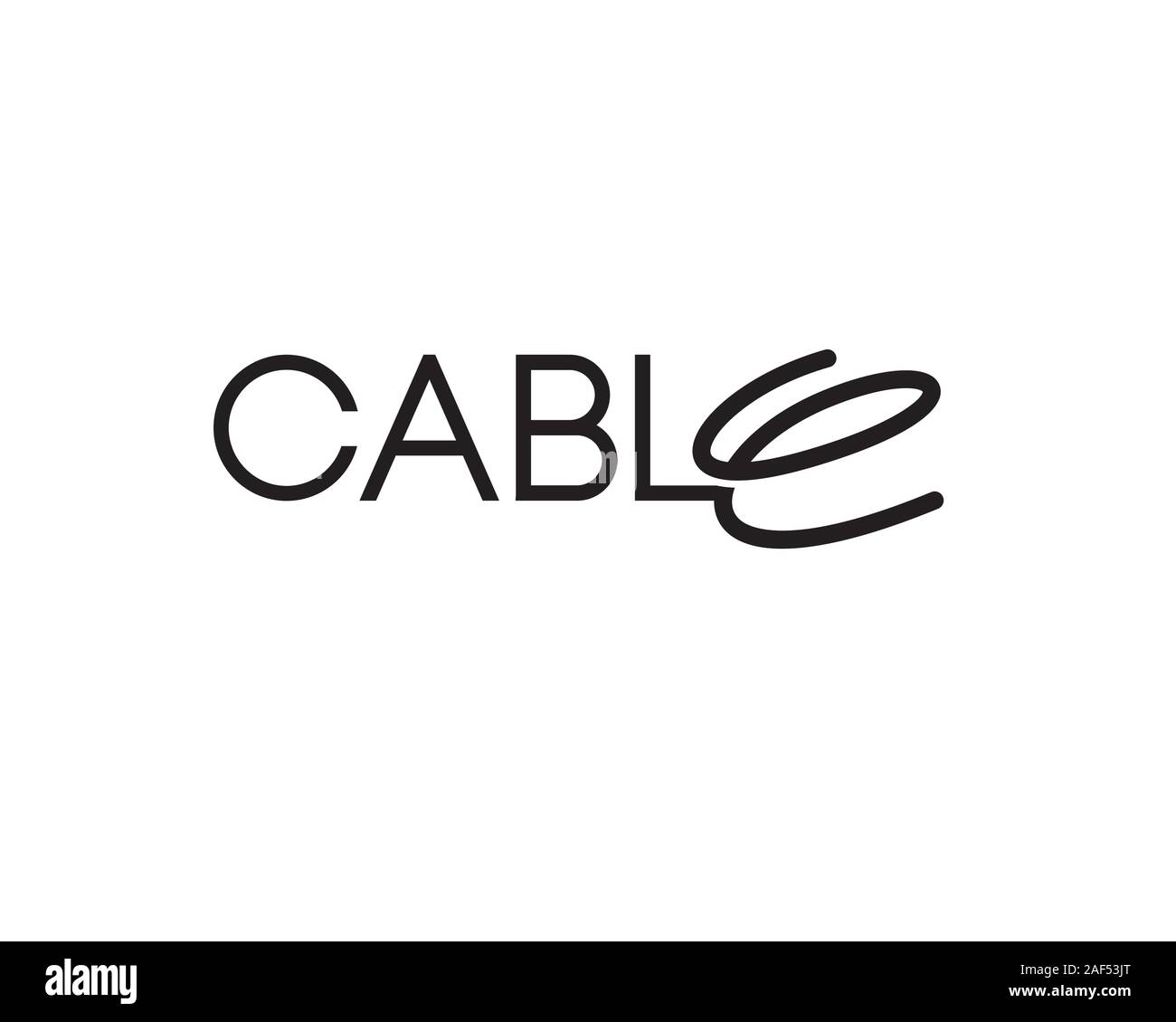Typografie Wortmarke von Kabel Logo mit stilistischen Buchstaben E als Draht Stock Vektor