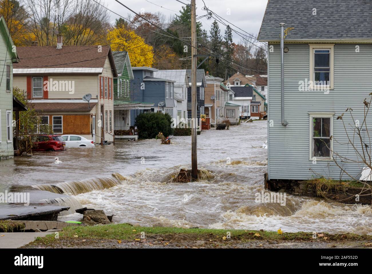 November 1, 2019 Hochwasser im Dorf Dolgeville, Herkimer County, New