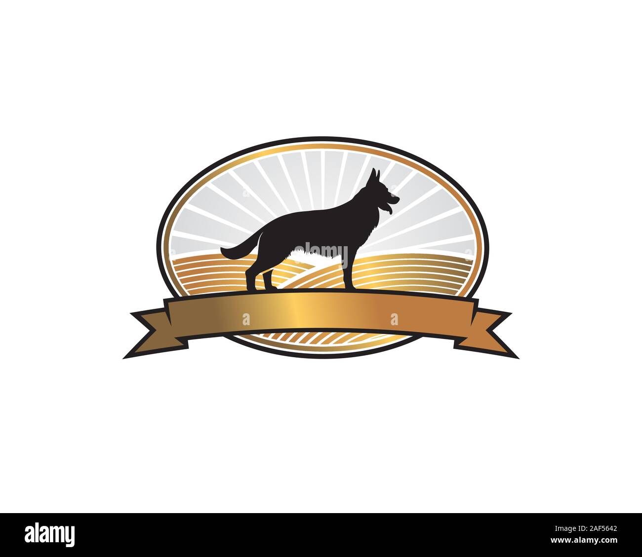 K 9 dog Deutsche sheperd Training Center logo Stock Vektor