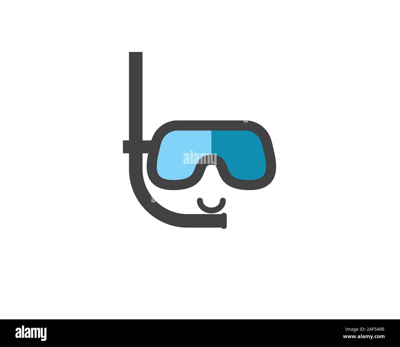 Schnorcheln Flachbild-Symbol Stock Vektor