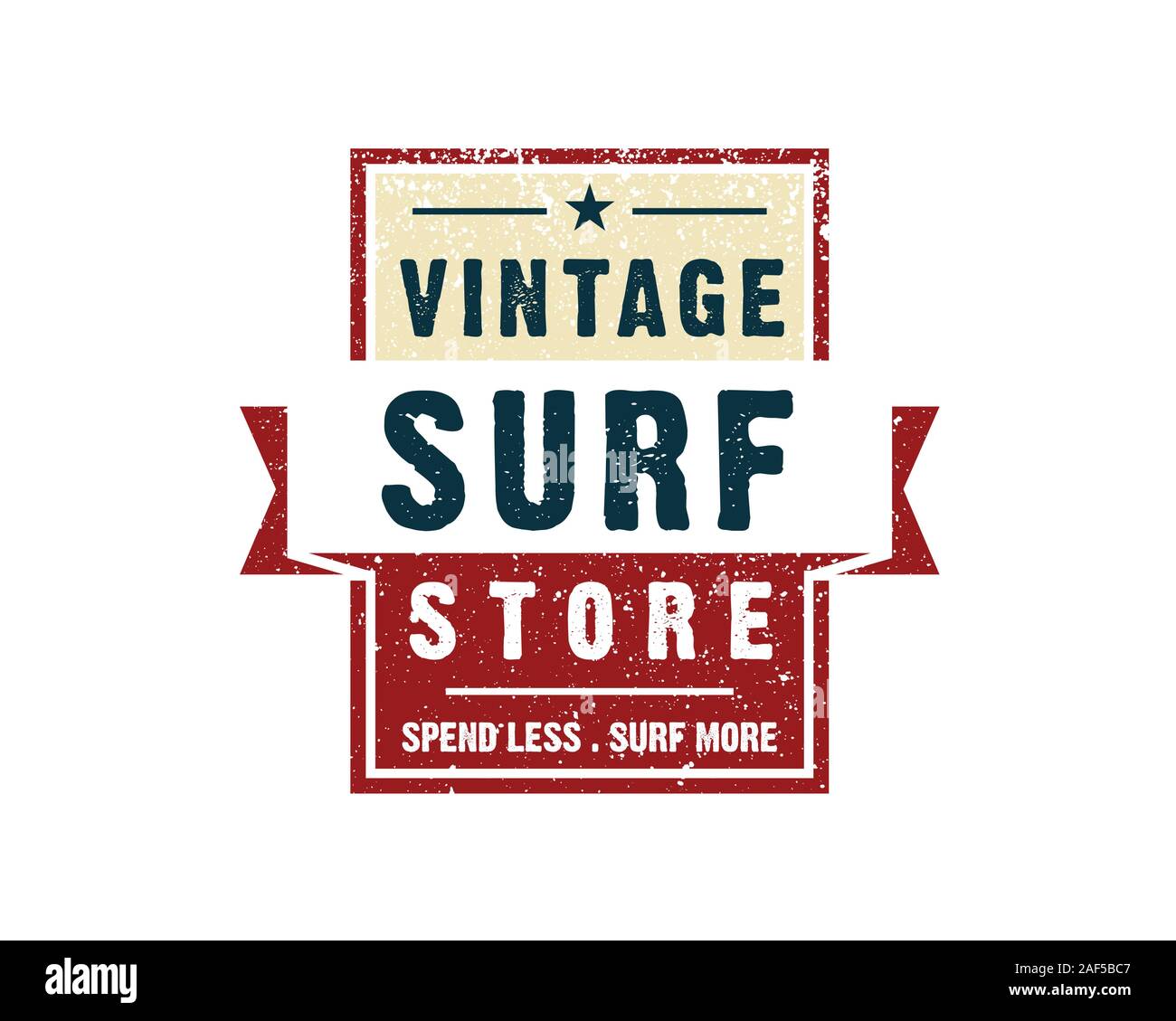 Vintage surf Emblem logo Stock Vektor