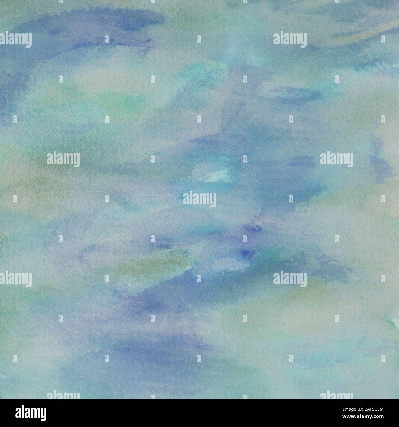 Blau und grün Aquarell Hintergründe Flüssigkeit weiche Textur in 12x12 digitale Seite Elemente für Grafik Design, digitale Papier, Handwerk und Abstracts. Stockfoto