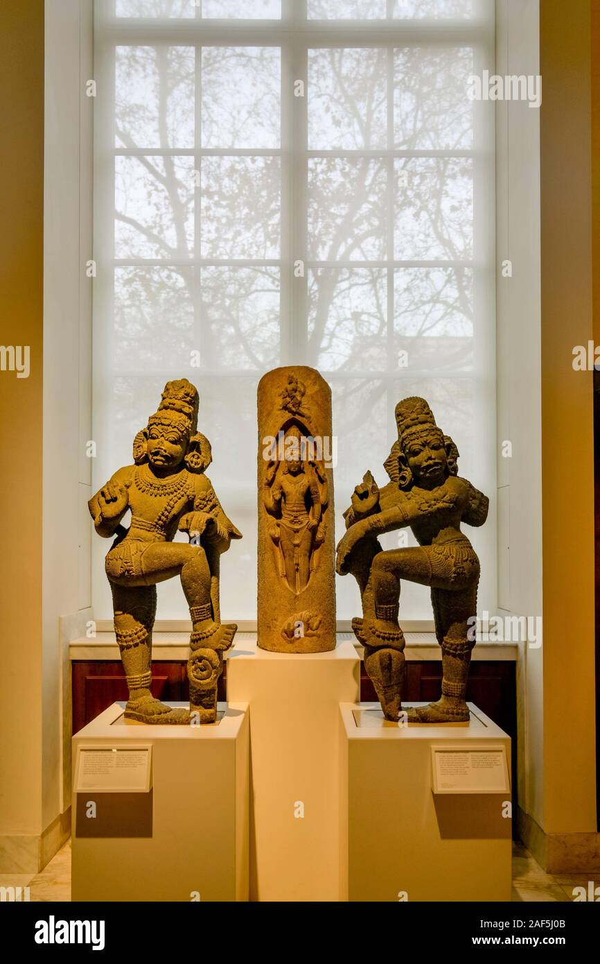 Indische guardian Steinmetzarbeiten, British Museum, London, England, Großbritannien Stockfoto