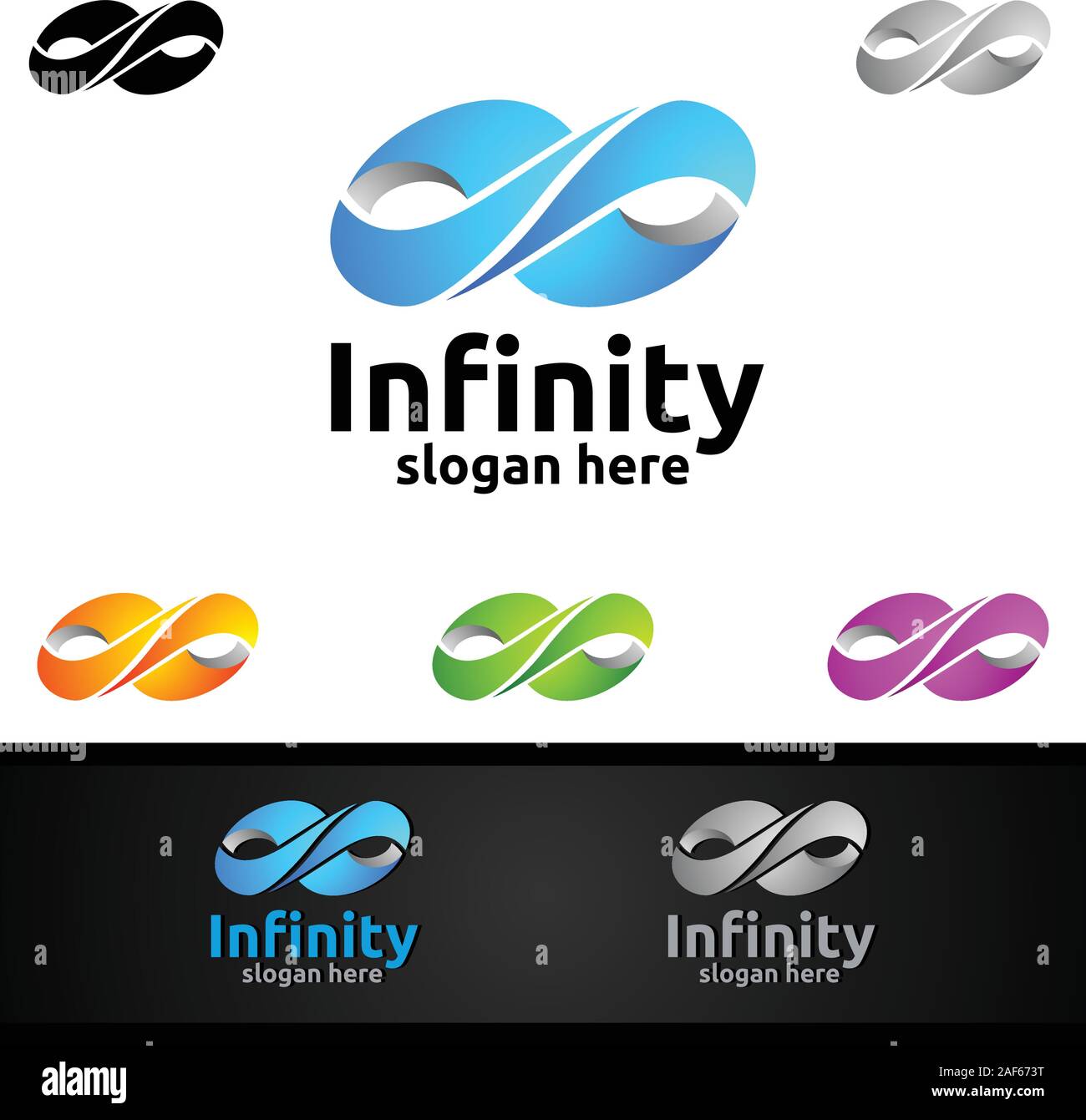 Infinity loop logo Symbol. Vektor unbegrenzten Unendlichkeit, endlose Linie form Zeichen Stock Vektor