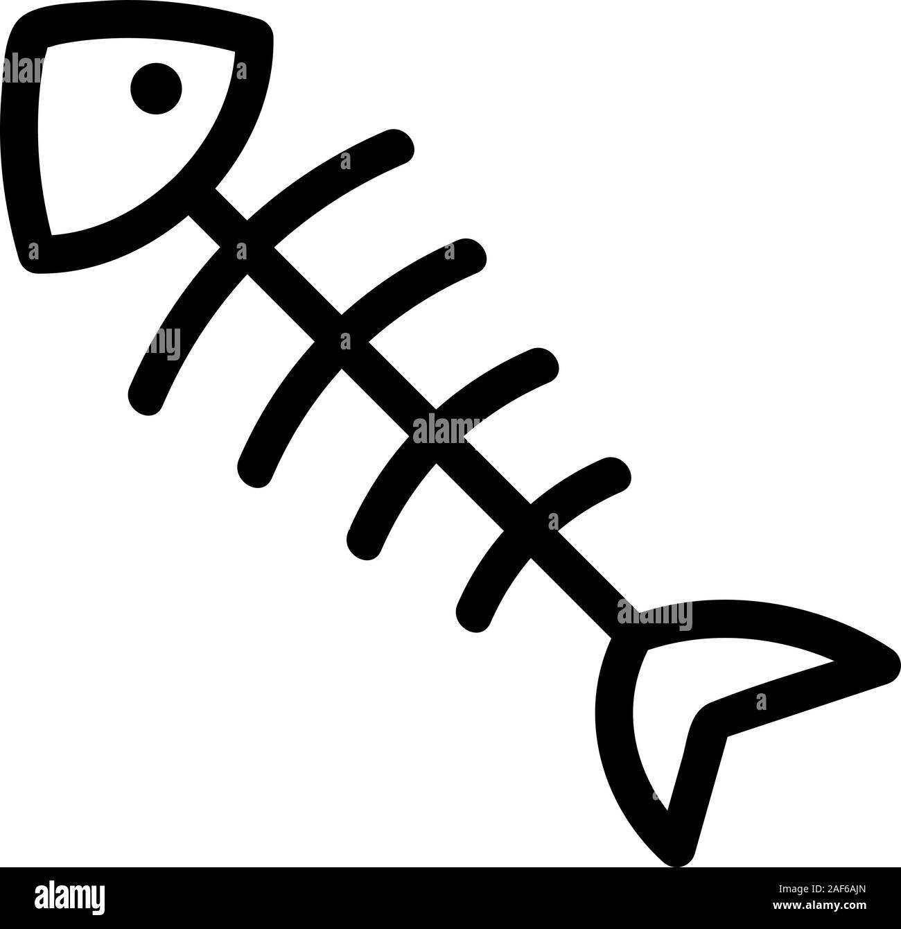 Skelett Fisch Symbol Vektor. Isolierte Kontur symbol Abbildung Stock Vektor