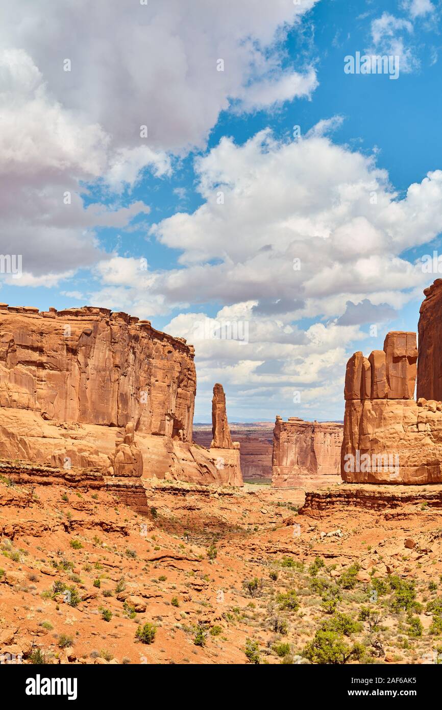 Felsformationen im Arches National Park, Utah, United States. Stockfoto