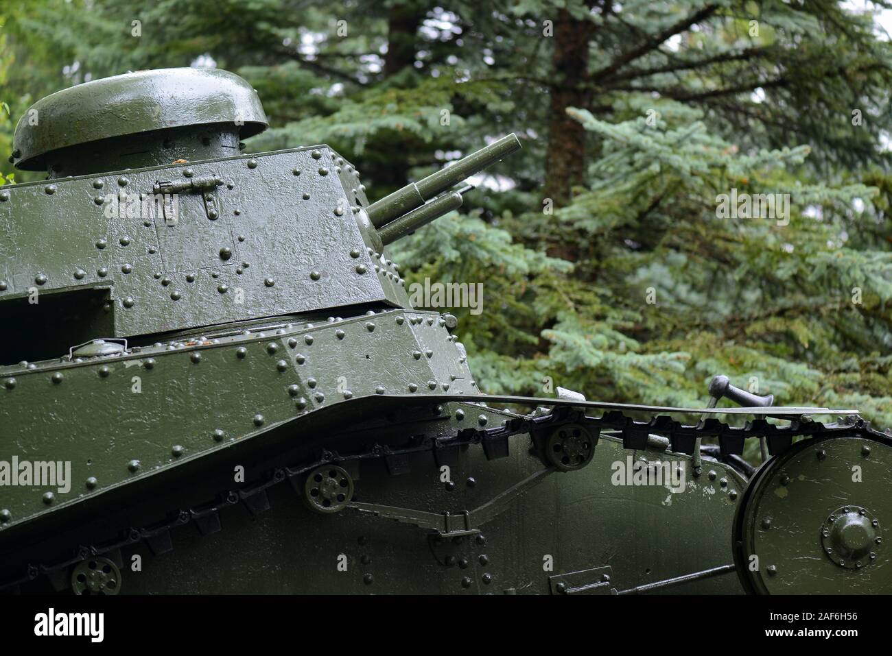 Sowjetische gepanzerte leichter Panzer T-18 Turm closeup Stockfoto