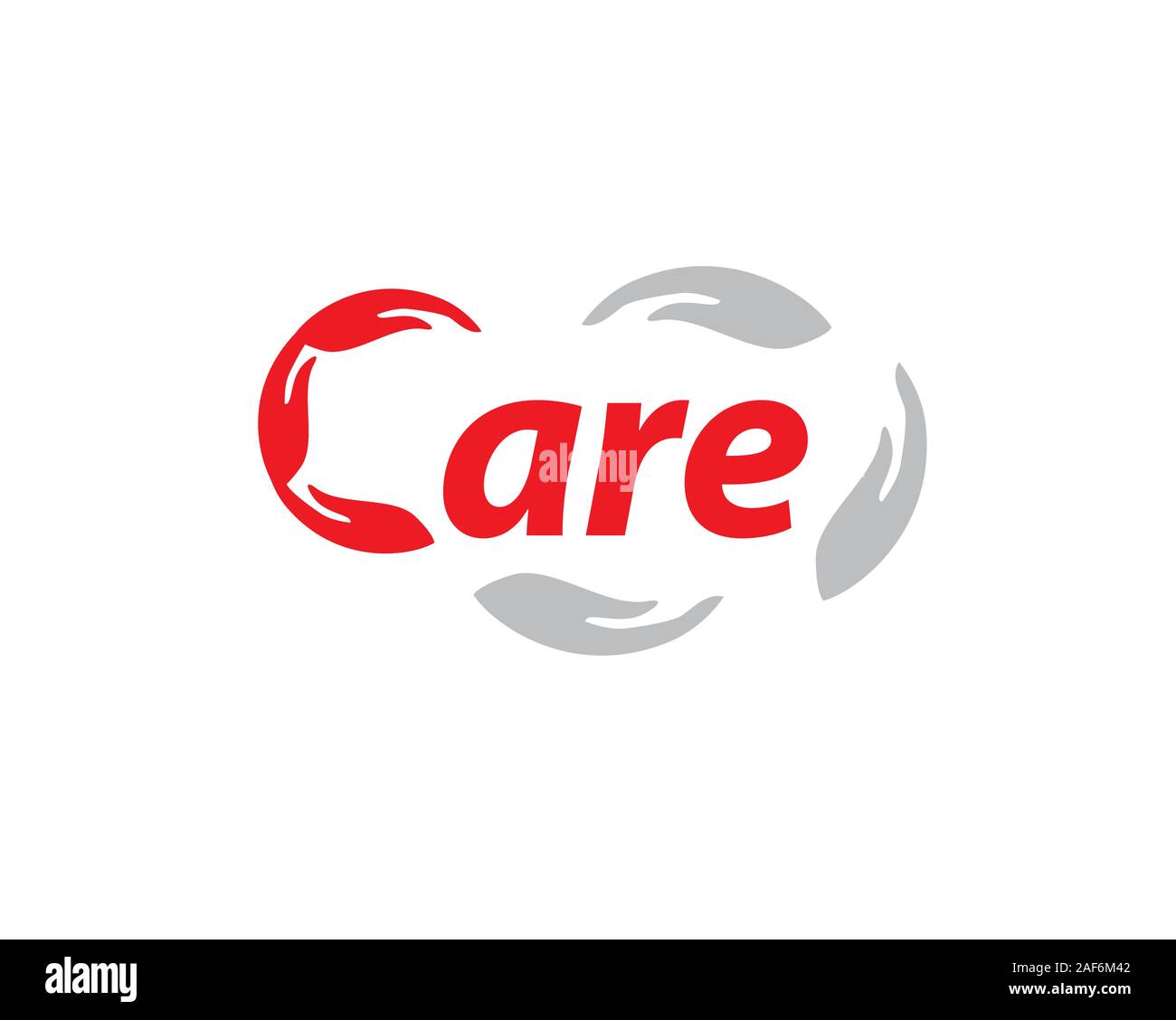 Pflege Hände logo Stock Vektor