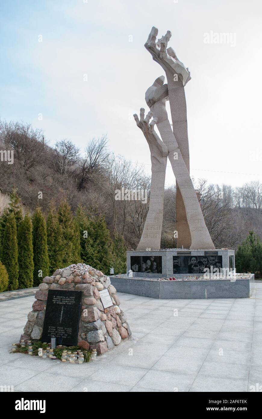 Holocaust-mahnmal in der Nähe des ehemaligen amber Mine die Anna Welle in Yantarny - palmnicken -, Russland Stockfoto