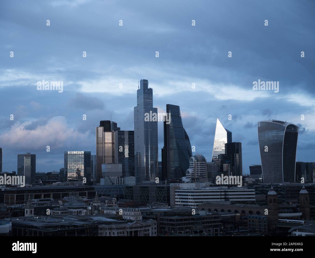 Stadt London Skyline auf kalten Wintertag, London, England, UK, GB. Stockfoto