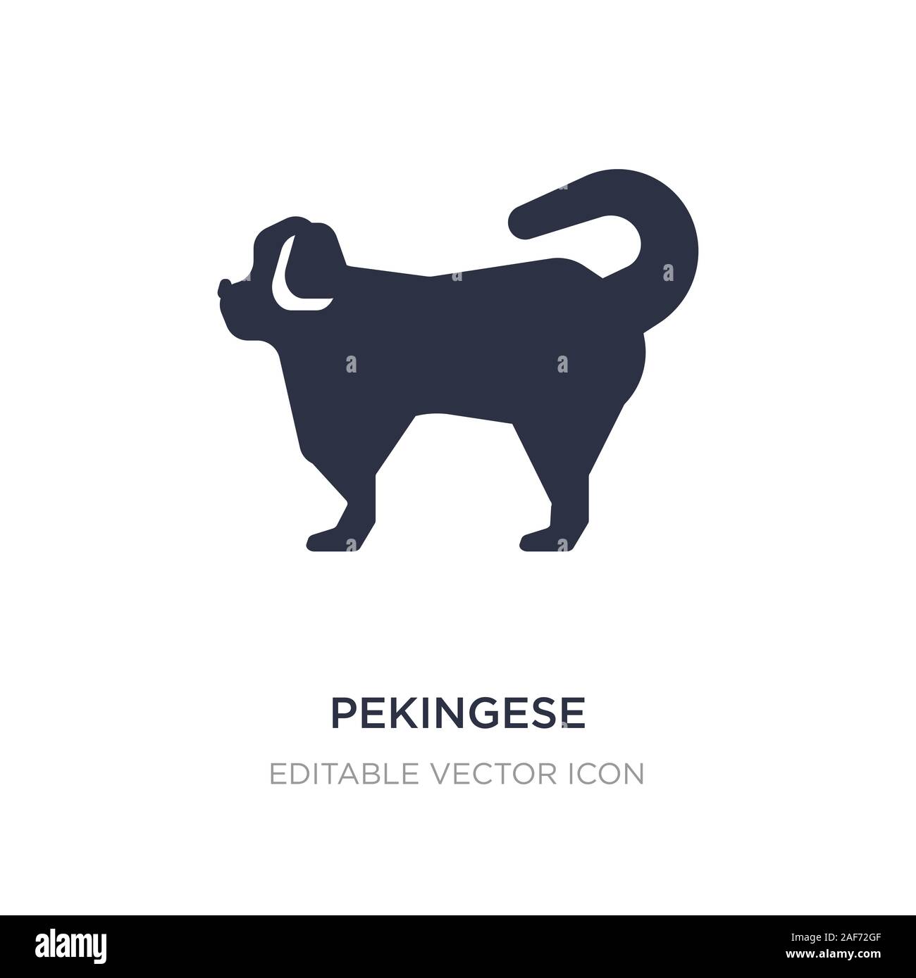 Pekingese Symbol auf weißem Hintergrund. Einfaches element Abbildung von Tieren Konzept. pekingese Symbol Design. Stock Vektor