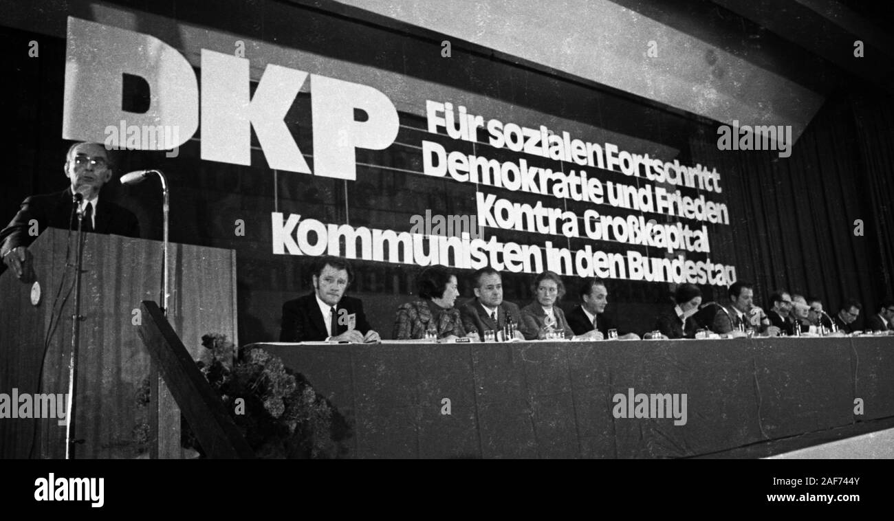 DEU, Deutschland, Köln: Der wahlkongress der Deutschen Kommunistischen Partei (DKP) zum Bundestag tagte am 15.10.1972 zu GMBH in Liq. in Koeln | Verwendung weltweit Stockfoto