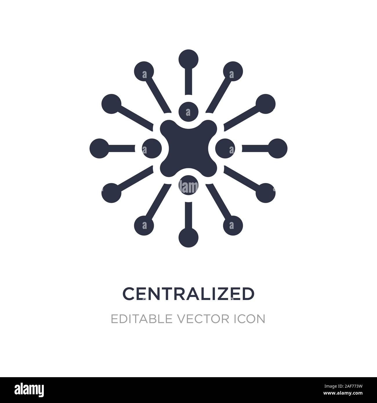 Zentrales Symbol Verbindungen auf weißem Hintergrund. Einfaches element Abbildung aus dem Geschäftskonzept. Zentralisierte Verbindungen Symbol Design. Stock Vektor