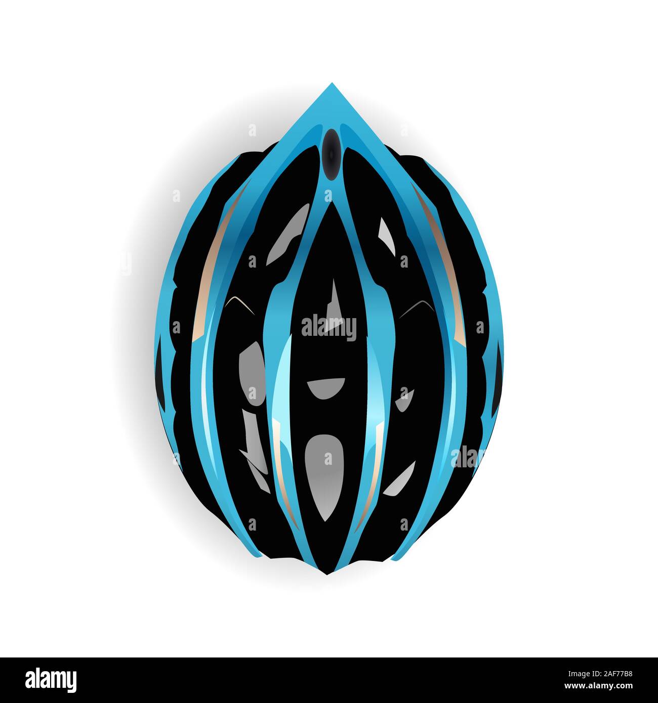 Blau und Schwarz Fahrrad, fahrradhelm Symbol auf weißem Hintergrund, Kopfschutz, Vector Illustration. Stock Vektor
