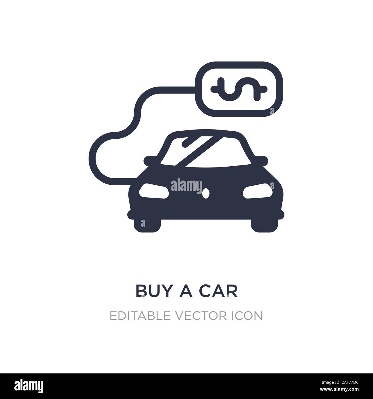 Ein auto Symbol auf weißem Hintergrund kaufen. Einfaches element Abbildung von Commerce Konzept. Ein auto Symbol design kaufen. Stock Vektor