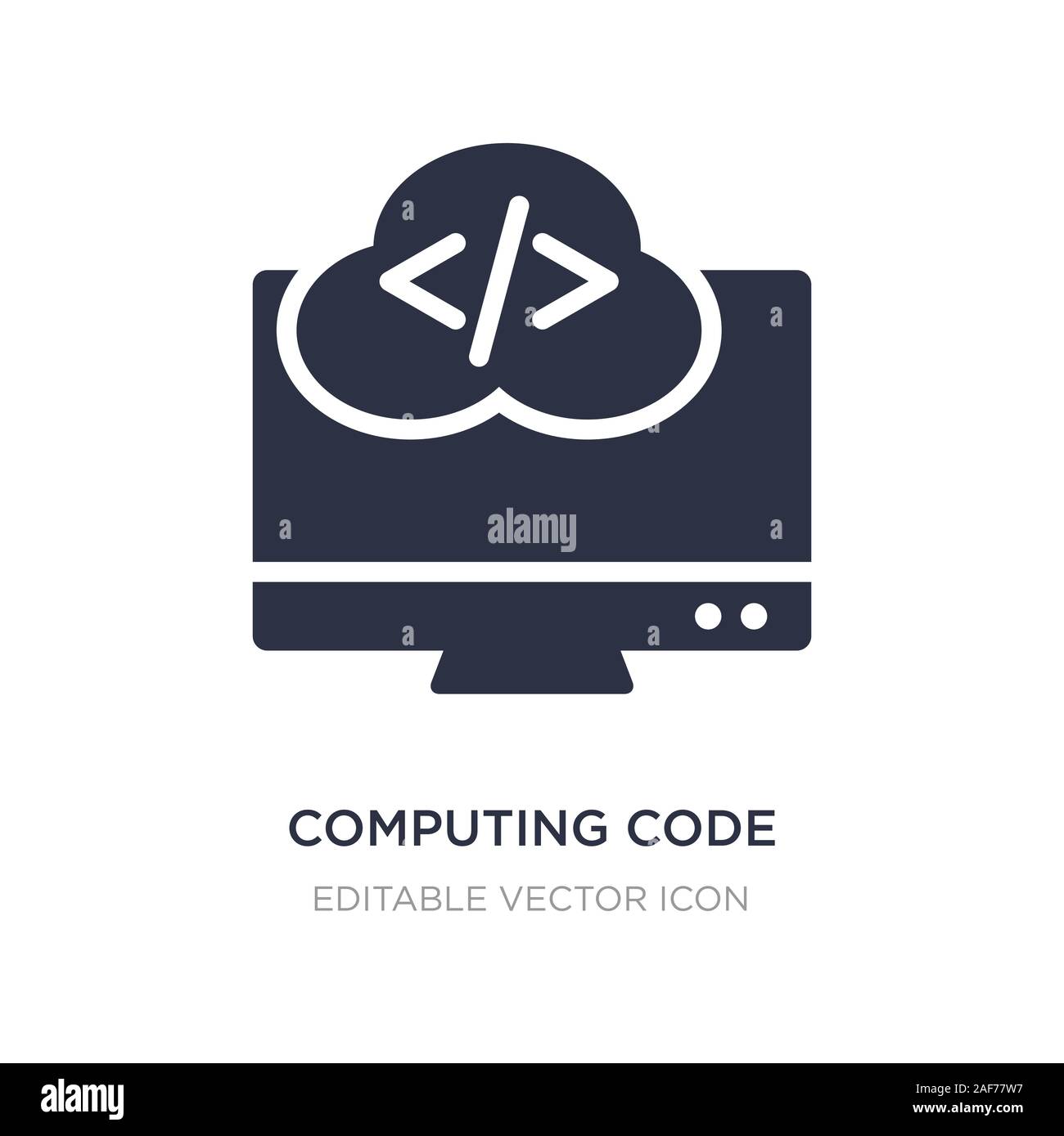 Computing code Symbol auf weißem Hintergrund. Einfaches element Abbildung von Computer Konzept. computing Code Symbol Design. Stock Vektor