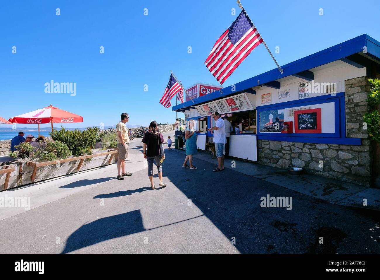 Grillessnack im Lovers Point Park, Pacific Grove, Kalifornien, USA Stockfoto