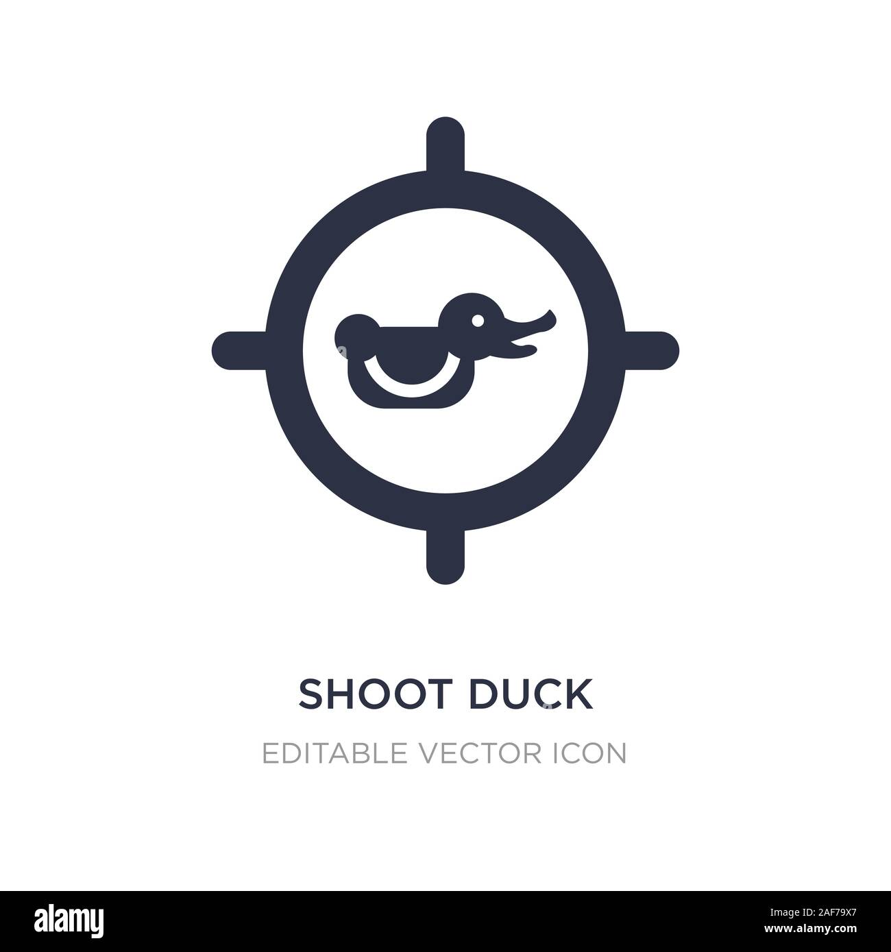 Shoot duck Symbol auf weißem Hintergrund. Einfaches element Abbildung kann von Unterhaltung Konzept. shoot duck Symbol Design. Stock Vektor