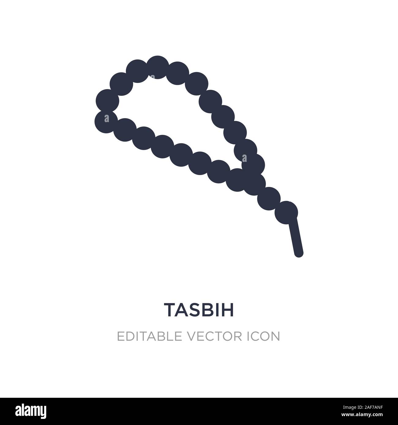 Tasbih Symbol auf weißem Hintergrund. Einfaches element Abbildung kann von Fashion Concept. tasbih Symbol Design. Stock Vektor