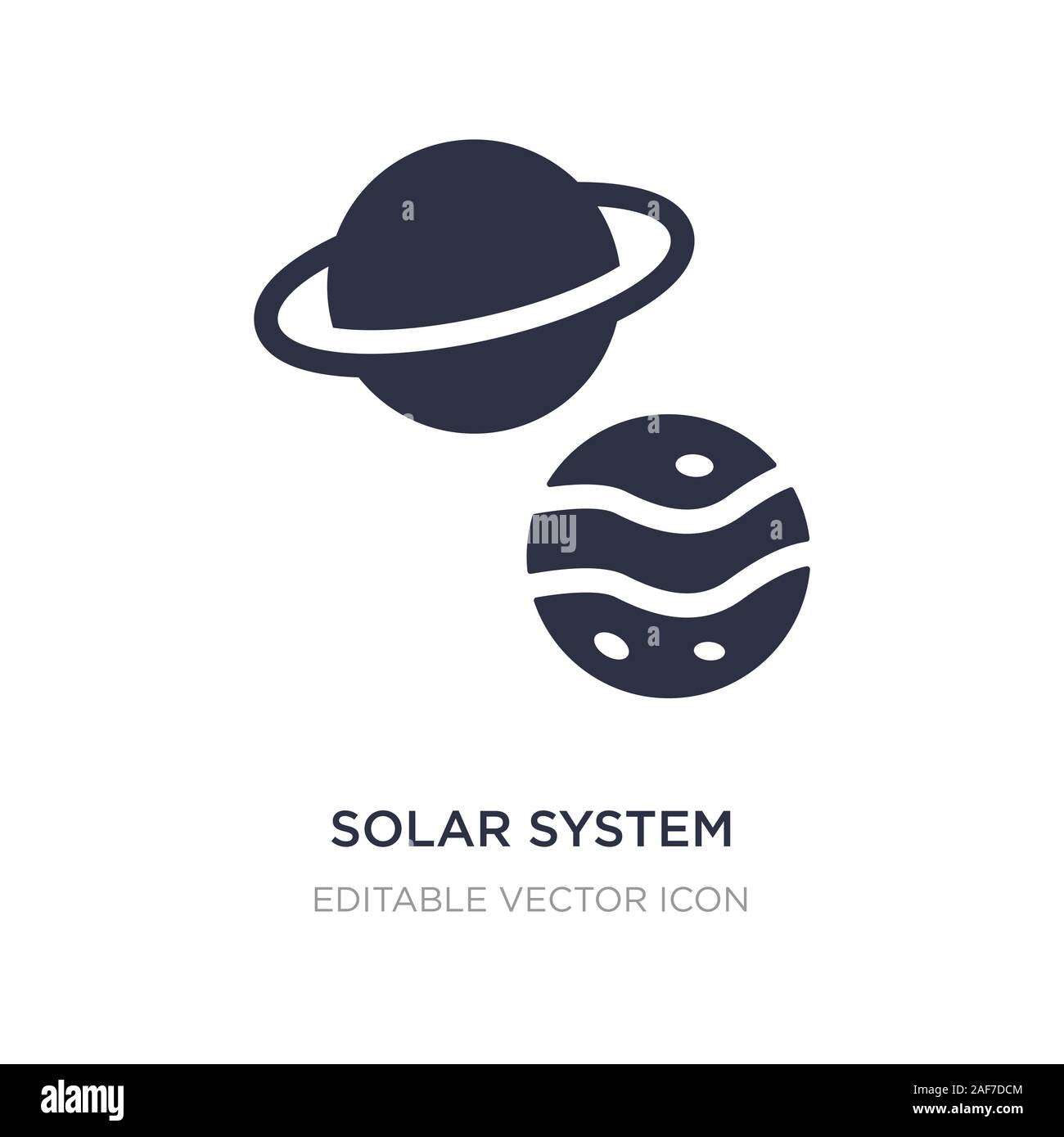 Planeten im Sonnensystem Symbol auf weißem Hintergrund. Einfaches element Abbildung aus dem allgemeinen Konzept. Planeten im Sonnensystem Symbol Design. Stock Vektor