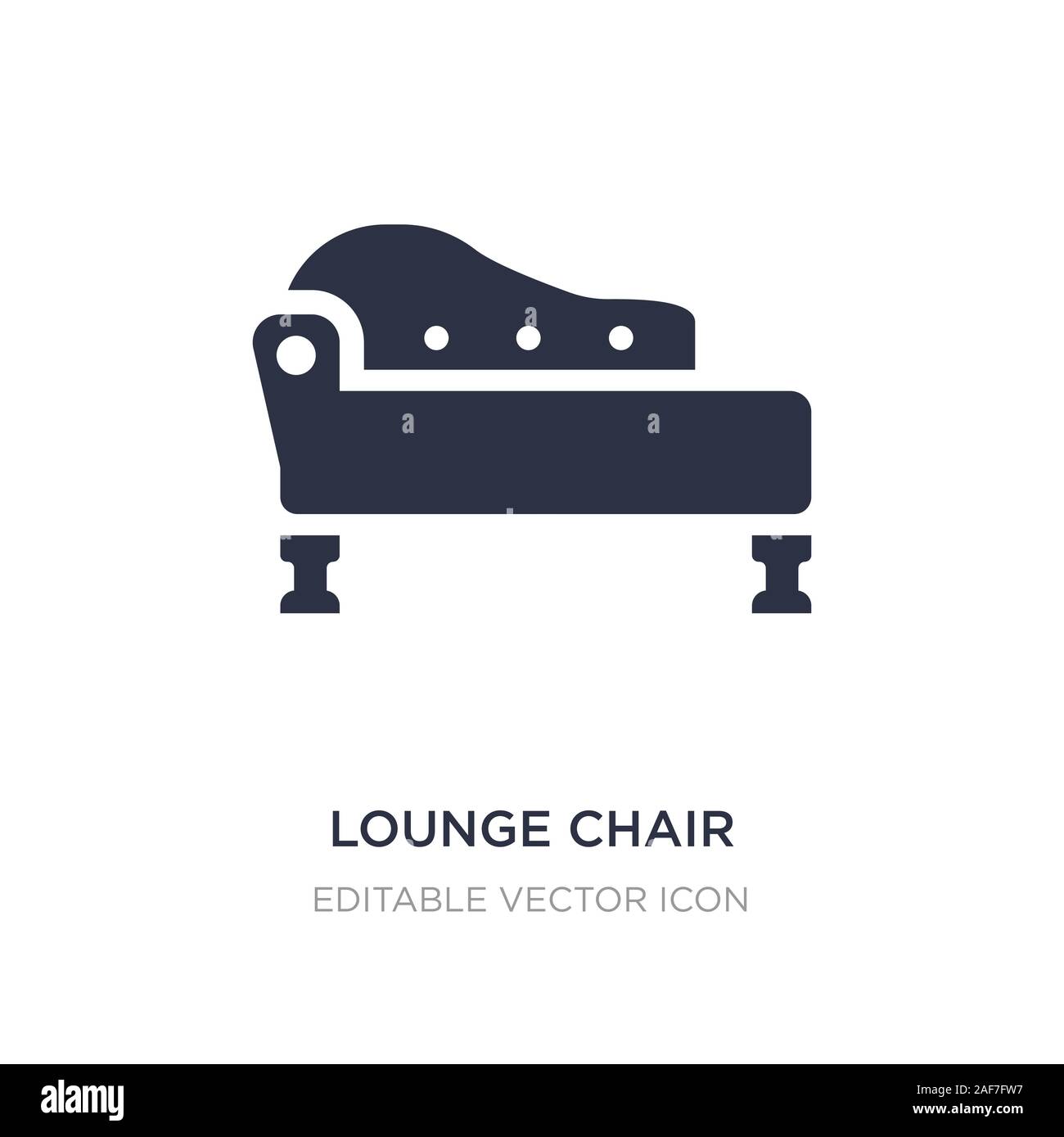 Lounge chair Symbol auf weißem Hintergrund. Einfaches element Abbildung von Möbel und Haushalt Konzept. Lounge chair Symbol Design. Stock Vektor