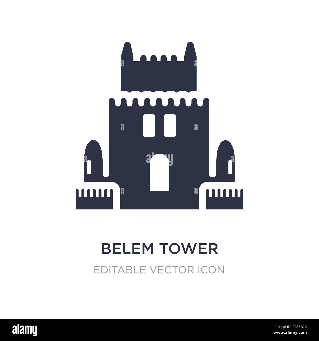 Belem Turm Symbol auf weißem Hintergrund. Einfaches element Abbildung von Denkmälern Konzept. Belem Turm Symbol Design. Stock Vektor