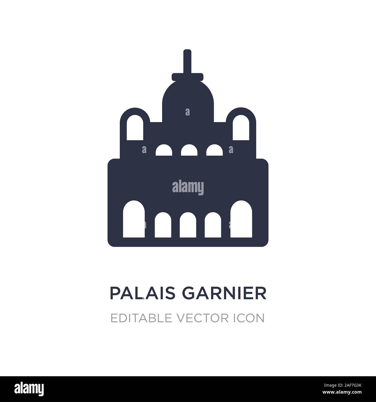 Palais Garnier Symbol auf weißem Hintergrund. Einfaches element Abbildung von Denkmälern Konzept. Palais Garnier Symbol Design. Stock Vektor