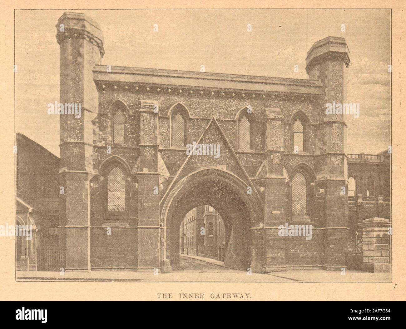 Lesen Abtei. Die innere Gateway. Berkshire 1901 alte antike Bild drucken Stockfoto