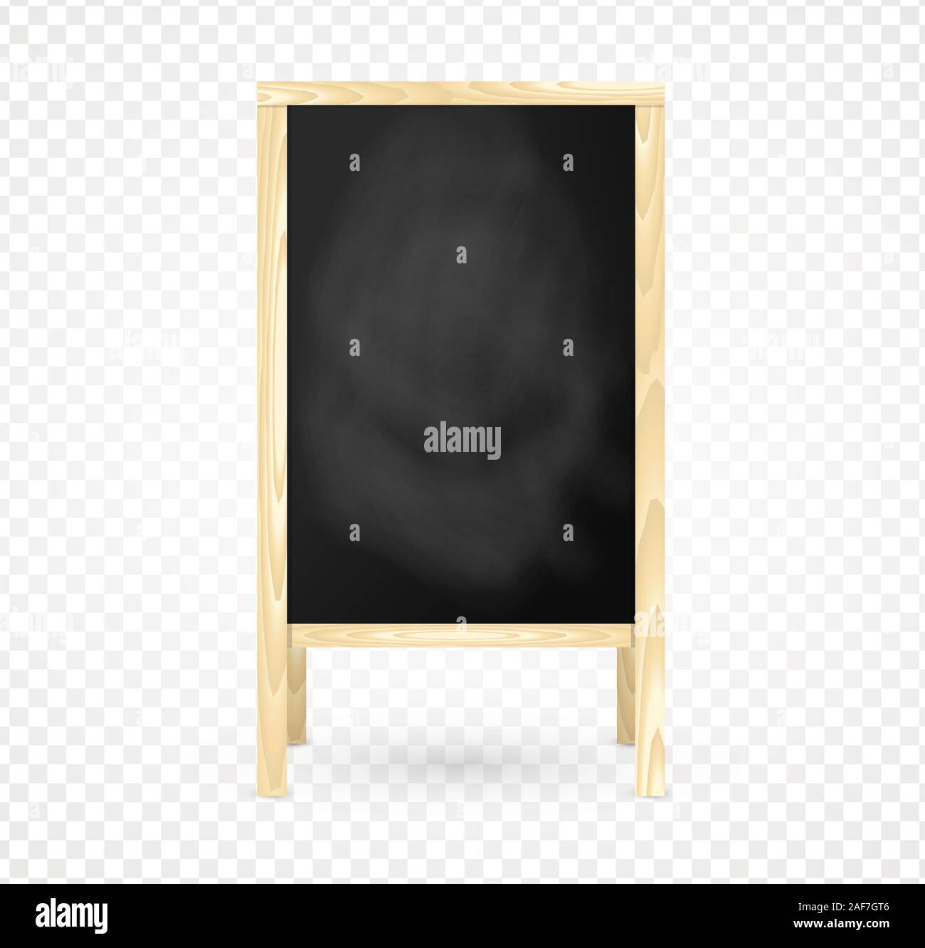 Leere Rahmen aus Holz Tafel, isolierte Schwarzes Brett Menü. A-Frame schwarzes Brett für Cafe und Restaurant. Hintergrund Vorlage für Außenwerbung Stock Vektor