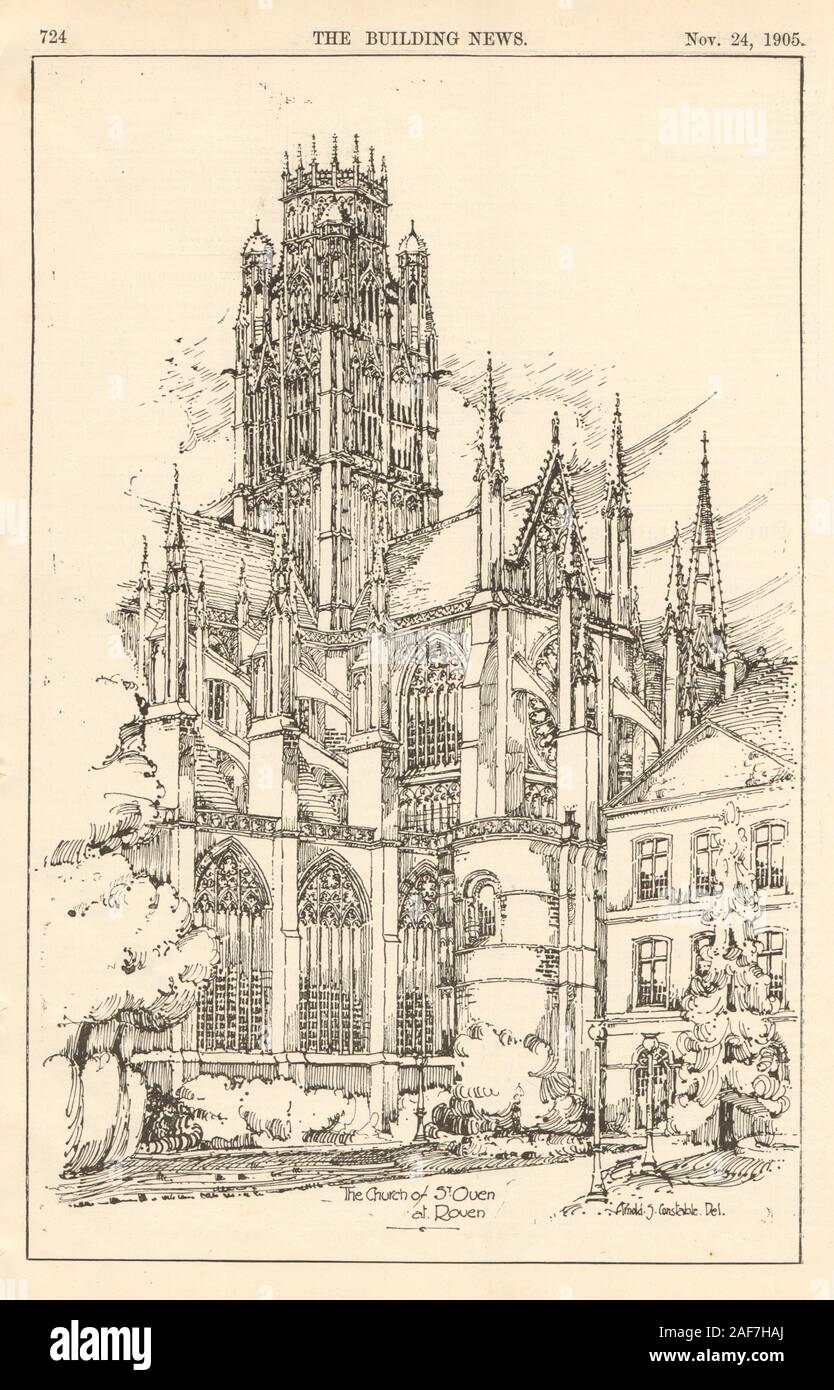 Die Kirche von St. Ouen in Rouen, Arnold S. Constable Del. Seine-Maritime 1905 Stockfoto