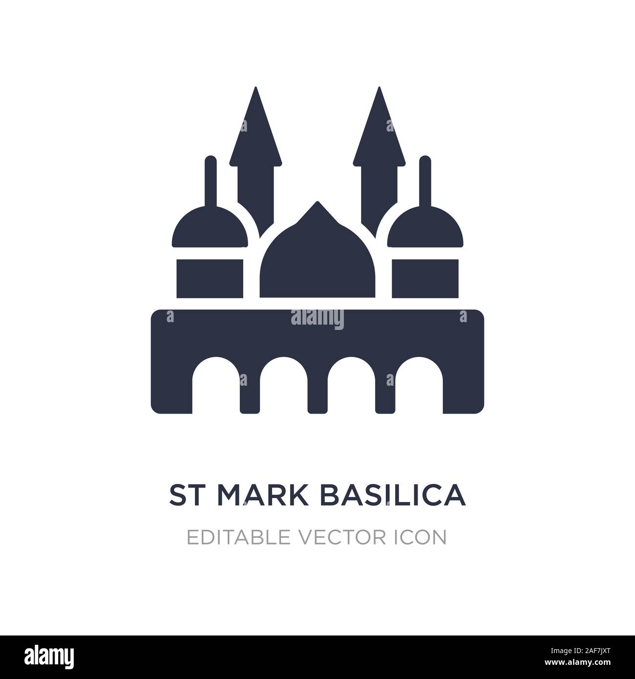 Sankt Markus Basilika Symbol auf weißem Hintergrund. Einfaches element Abbildung von Denkmälern Konzept. St Mark Basilika Symbol Design. Stock Vektor