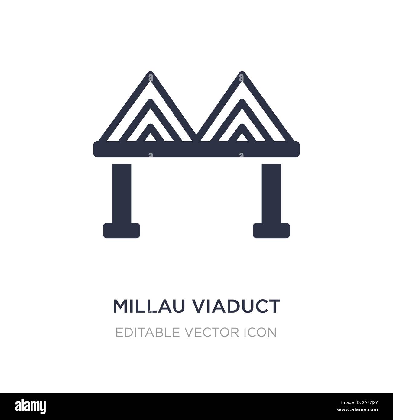 Viadukt von Millau Symbol auf weißem Hintergrund. Einfaches element Abbildung von Denkmälern Konzept. Viadukt von Millau Symbol Design. Stock Vektor