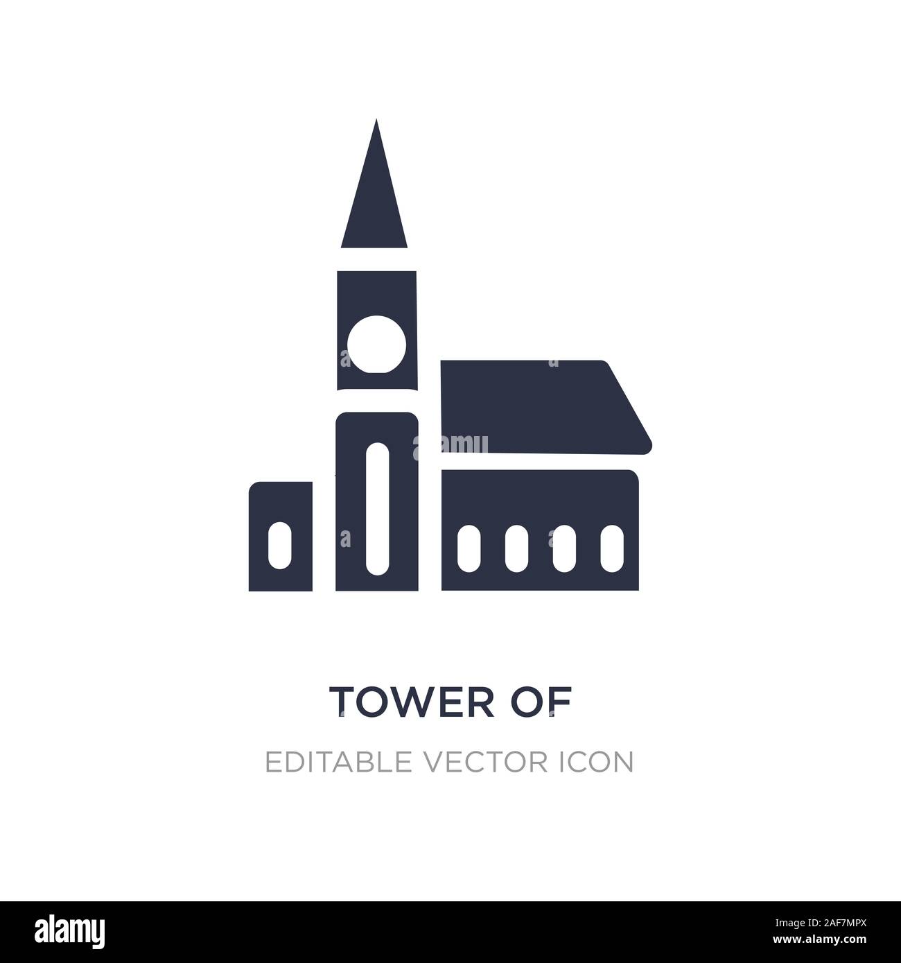 Turm von nevyansk in Russland Symbol auf weißem Hintergrund. Einfaches element Abbildung von Denkmälern Konzept. Turm von nevyansk in Russland Symbol desi Stock Vektor