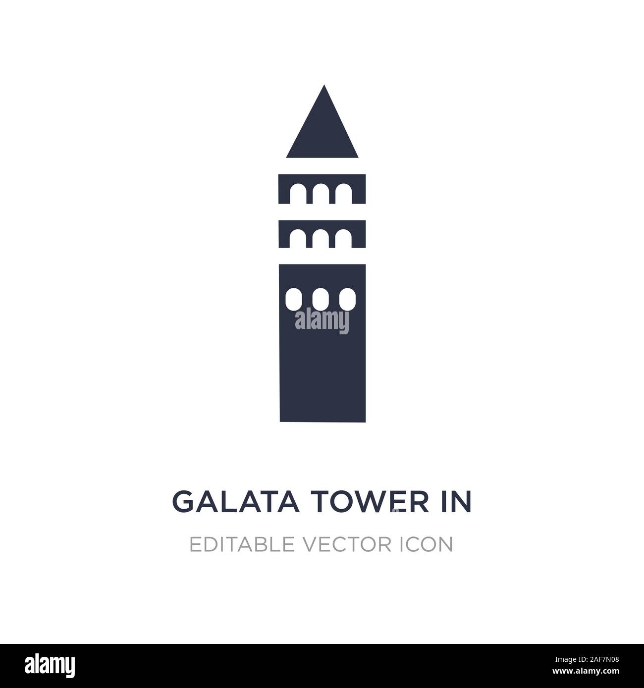 Galata Tower in Istanbul Symbol auf weißem Hintergrund. Einfaches element Abbildung von Denkmälern Konzept. Galata Tower in Istanbul Symbol Design. Stock Vektor
