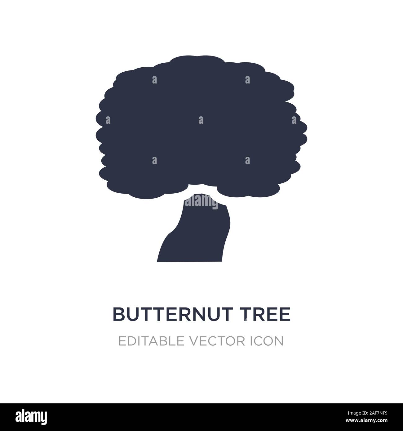 Butternut Baum Symbol auf weißem Hintergrund. Einfaches element Abbildung von Natur Konzept. butternut Baum Symbol Design. Stock Vektor