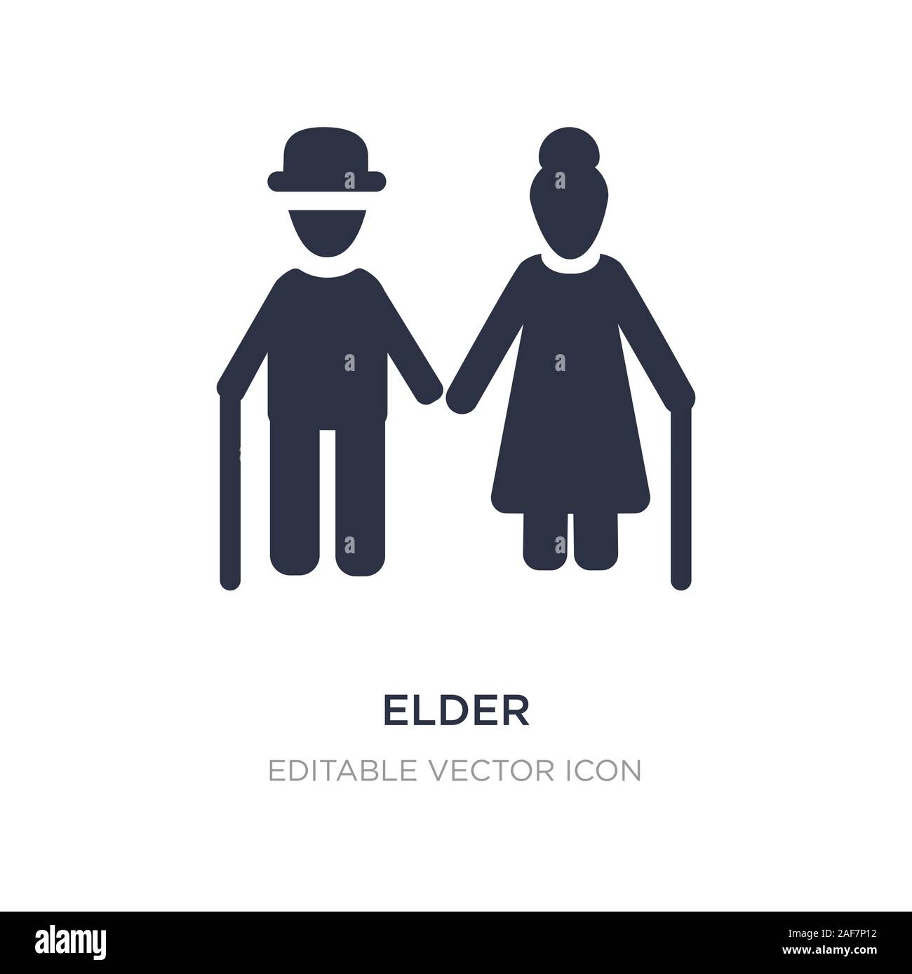 Elder Symbol auf weißem Hintergrund. Einfaches element Abbildung kann von Personen Konzept. elder Symbol Design. Stock Vektor