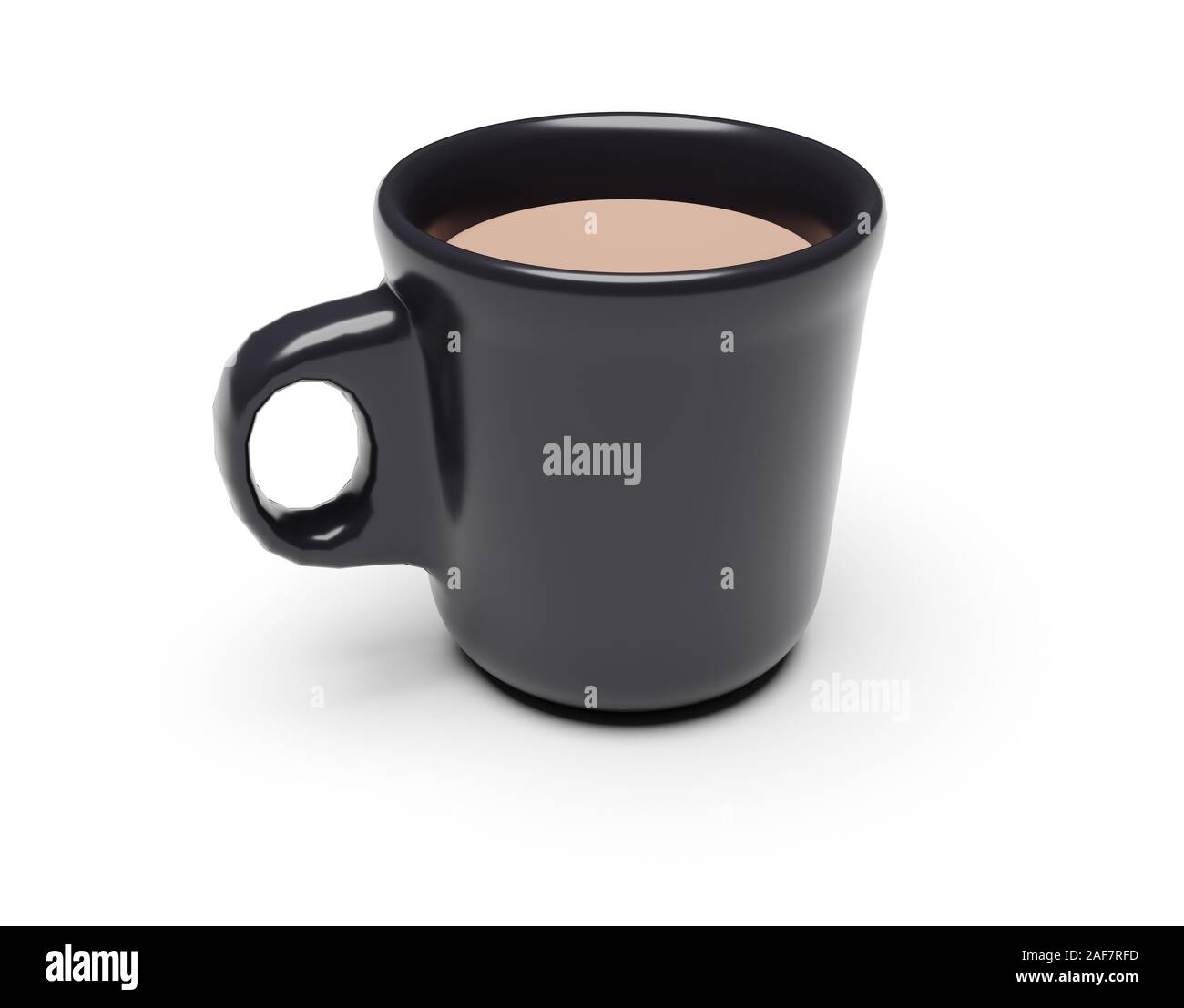 Trinken. Tasse Milch coffeewith auf weißem Hintergrund. 3D-Rendering Stockfoto