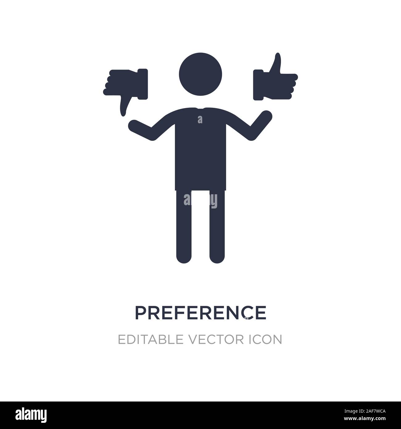 Perference Symbol Präferenz Symbol auf weißem Hintergrund. Einfaches element Abbildung ...