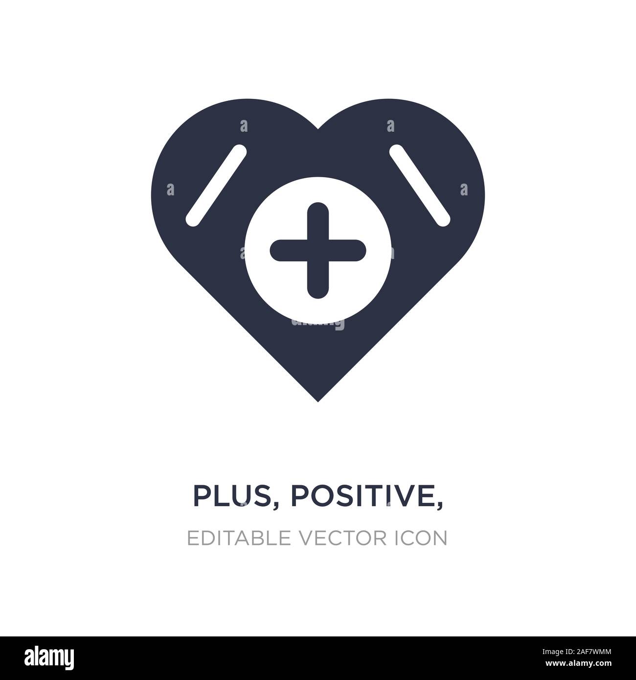 Plus, positive, hinzufügen Symbol auf weißem Hintergrund. Einfaches ...
