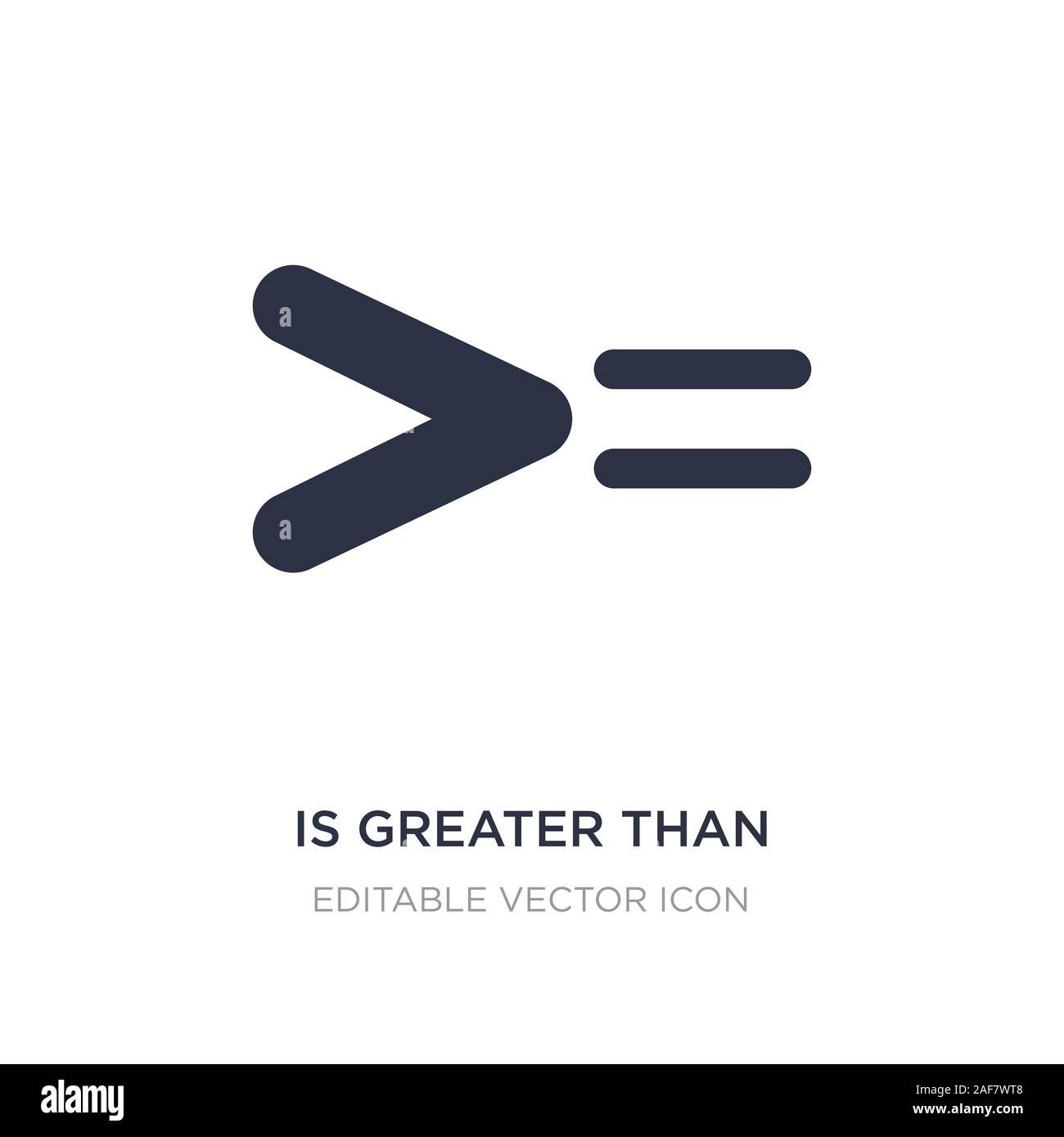 Ist größer als oder gleich Symbol auf weißem Hintergrund. Einfaches element Abbildung kann von Zeichen Konzept. ist größer als oder gleich dem Symbol Design. Stock Vektor