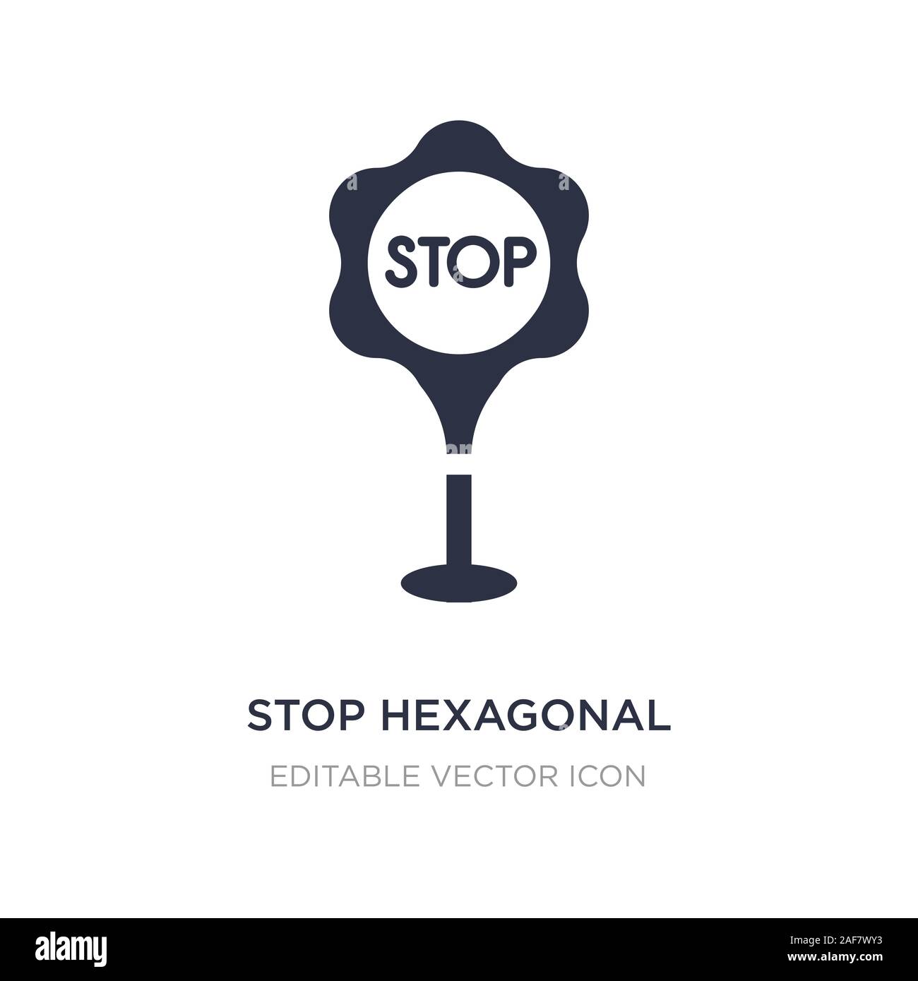 Stop sechseckige Symbol auf weißem Hintergrund. Einfaches element Abbildung kann von Zeichen Konzept. Stoppen Sie den sechseckigen Symbol Design. Stock Vektor