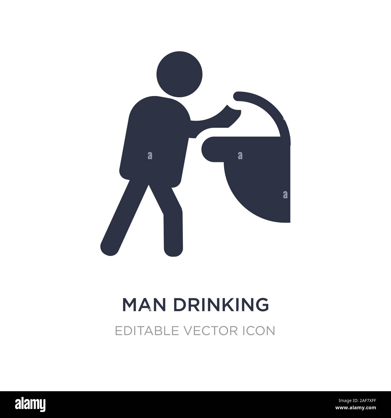 Man Trinkwasser in öffentlichen Ort Symbol auf weißem Hintergrund. Einfaches element Abbildung kann von Personen Konzept. Mann Trinkwasser in öffentlichen Ort Symbol Stock Vektor